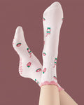 Strawberry & Mocha Non-Slip Grip Socks
